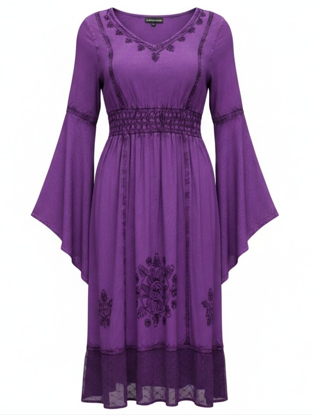 NWT Pyramid Collection Large Festival Dress Renaissance Purple Bell Sleeves Fae